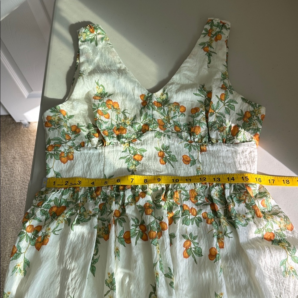 NWT Taylor Cream Mini Dress with Orange Blossom Print Size 10 - Picture 8 of 14